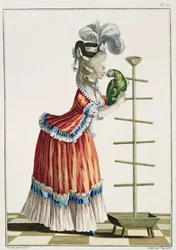 Femme élégante en caraco 